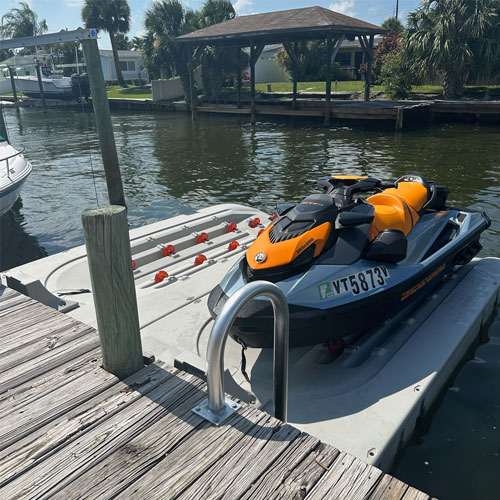 Connect-a-Port XL6 drive-on jet ski dock sold by Florida Docks - in Florida 